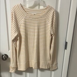 Maurices Cream and Tan Striped Sweater